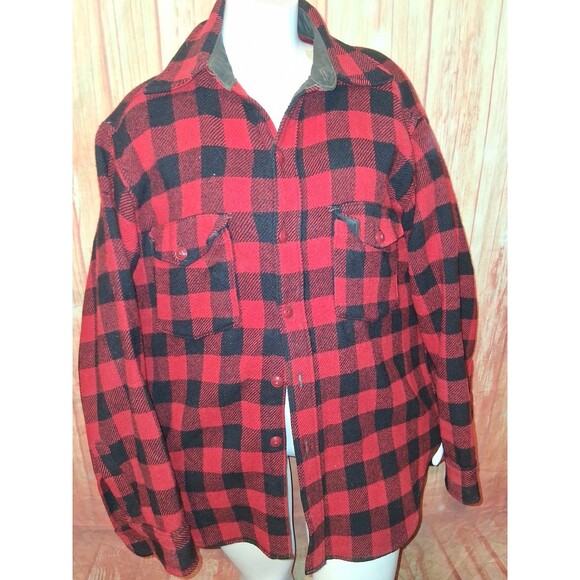 Woolrich Other - Woolrich Red/Black Plaid Long Sleeve Button Up Jacket Sz L